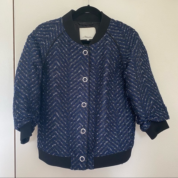 3.1 PHILLIP LIM tweed bomber jacket - Picture 1 of 5